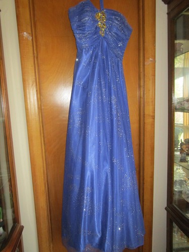 Deb royal blue long - dress, with